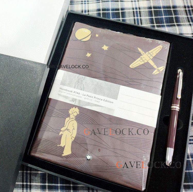 Mont Blanc Petit Prince Notebook & Red Rollerball Pen set